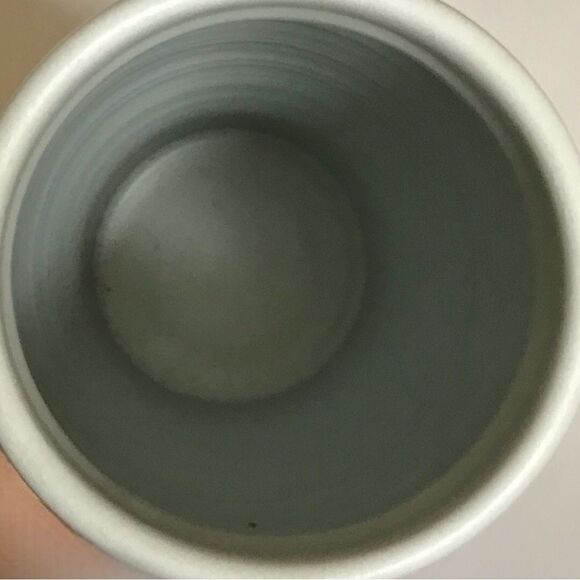 Vintage Artist Signed Blue Floral Botanical 8”  Salt Glaze Pottery Vase - Picture 13 of 14